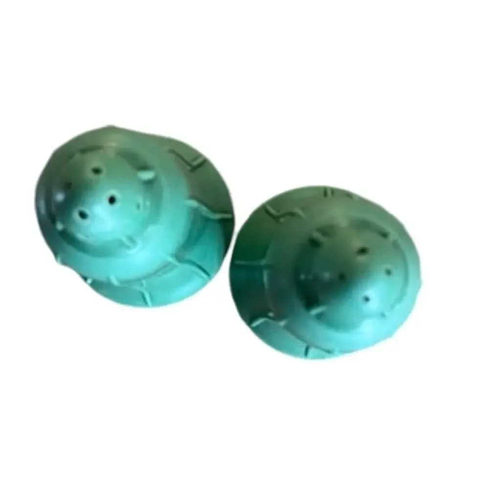 Vintage Hemcoware Salt Pepper Shaker Set Green Emerald City Art Deco Retro Sleek
